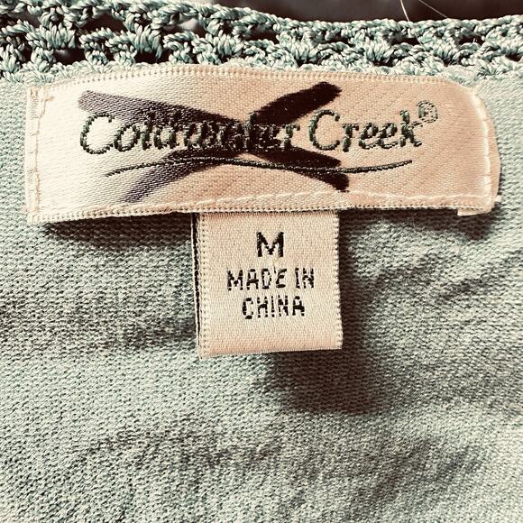 J. Jill‎ Mock sz M Wrap Knit Silk Blend Crochet Trim Sweater Turquoise - Picture 3 of 5